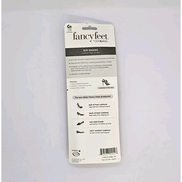 FANCY FEET CUSHION HEEL TO TOE 3/4 INSOLES 2 PAIRS NEW - Picture 5 of 5